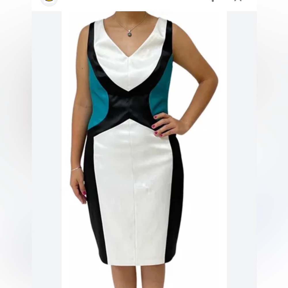 Elegant Sangria EUC Colorblock Sleeveless Dress